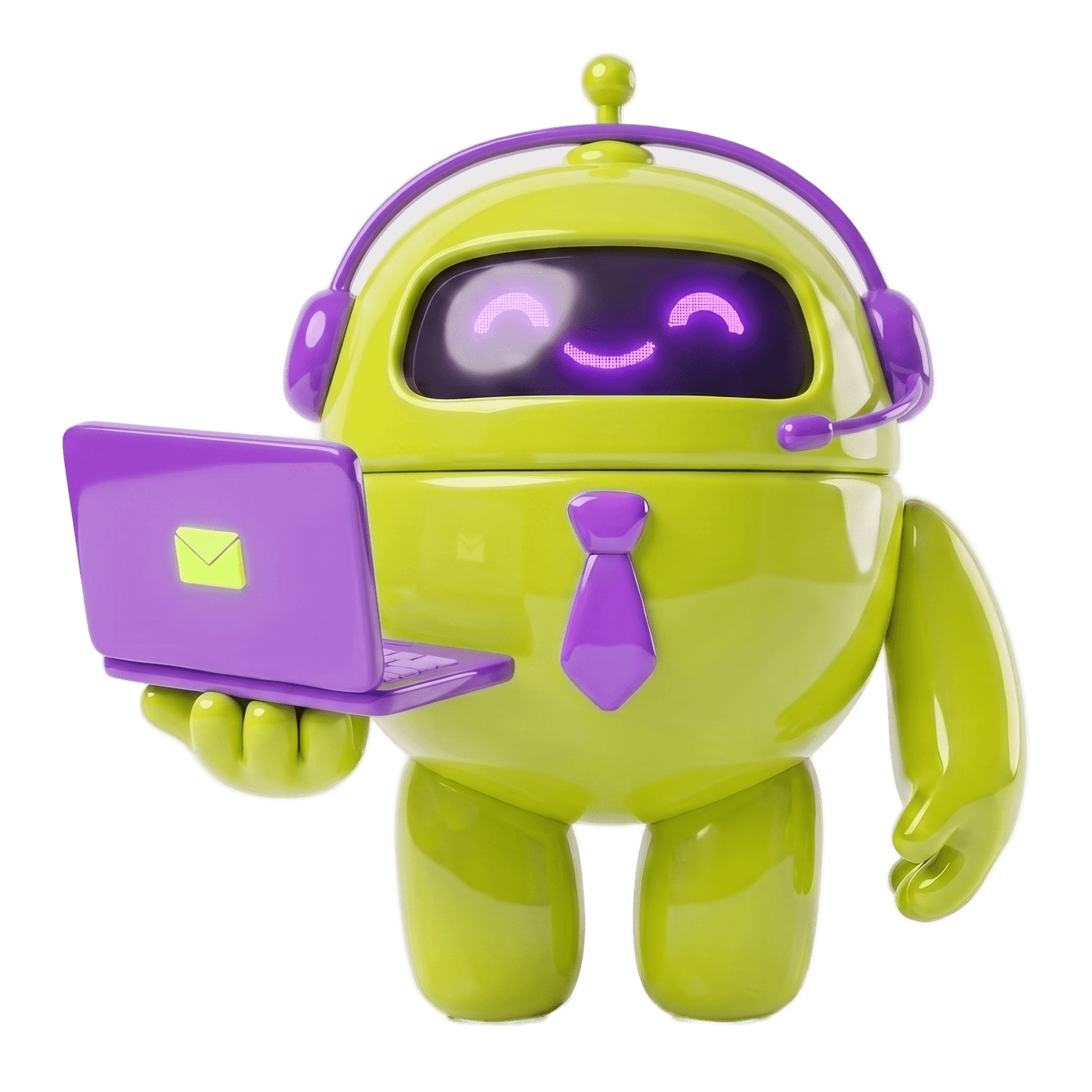 salesotto KI-Kollege mit Laptop und Headset